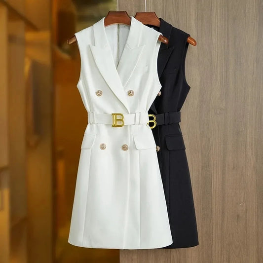 Abito blazer Paola in nero/bianco 