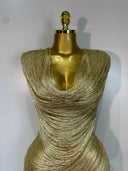 Golden Cascade Mini Dress