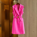 Abito blazer Paola in fucsia/verde 