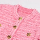 Knitted Tassel Button Long Sleeve Fitted Jacket Vest Top