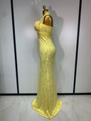 Lemon Belle Embellished Evening Gown