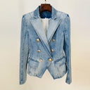 Double Breasted Denim Blazer