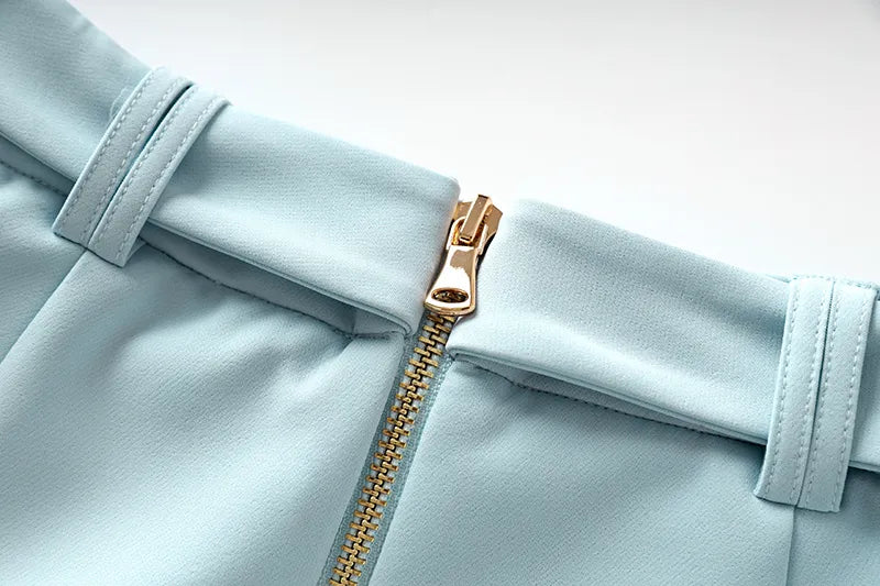 Set gonna due pezzi in azzurro cielo