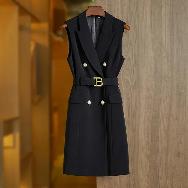 Abito blazer Paola in nero/bianco 
