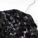 Vintage Puff Sleeve Sequin Double-Breasted Notched Blazer