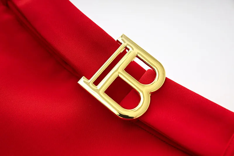 Set gonna due pezzi in rosso