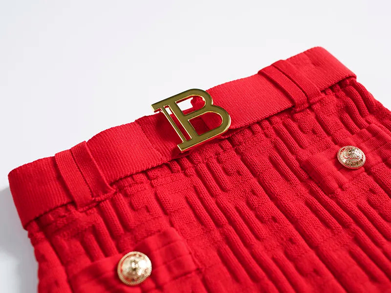 Conjunto Falda Retro Dos Piezas en Rojo