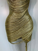 Golden Cascade Mini Dress