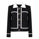 Elastic Knit Lapel Vest with Single Row Buttons