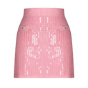 Luxury Sequin Knit Diamond Button Cardigan & Slim Fit Pencil Skirt Set
