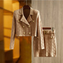 Set gonna retrò in due pezzi in beige
