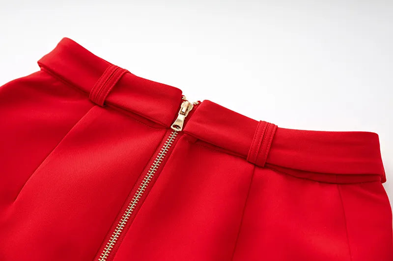 Set gonna due pezzi in rosso