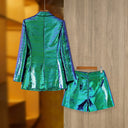Set due pezzi con paillettes Larissa in verde 