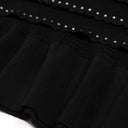 Knitted Lace Rhinestone Top Vest & Camisole with Ruffle Edge Slim Fit Half Skirt Set