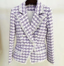 Tweed Blazer in purple and white