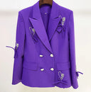 Double Breasted Blazer in Purple
