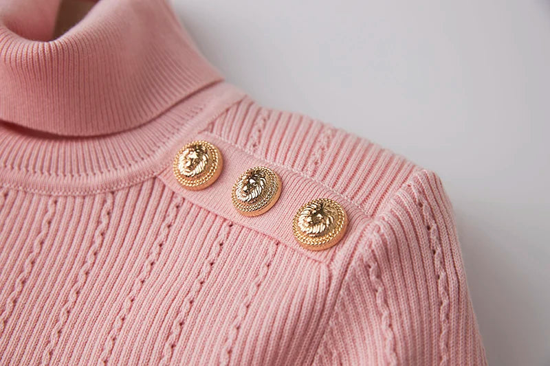 Top Sia in lana a maniche lunghe in rosa