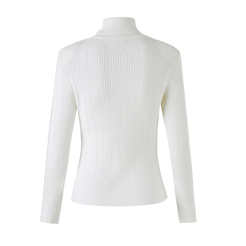 Top Sia in lana a maniche lunghe in bianco
