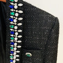 Double Breasted Black Tweed Blazer