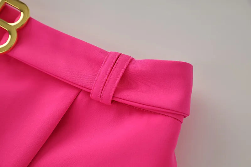 Set gonna due pezzi in fucsia