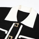 Elastic Knit Lapel Vest with Single Row Buttons