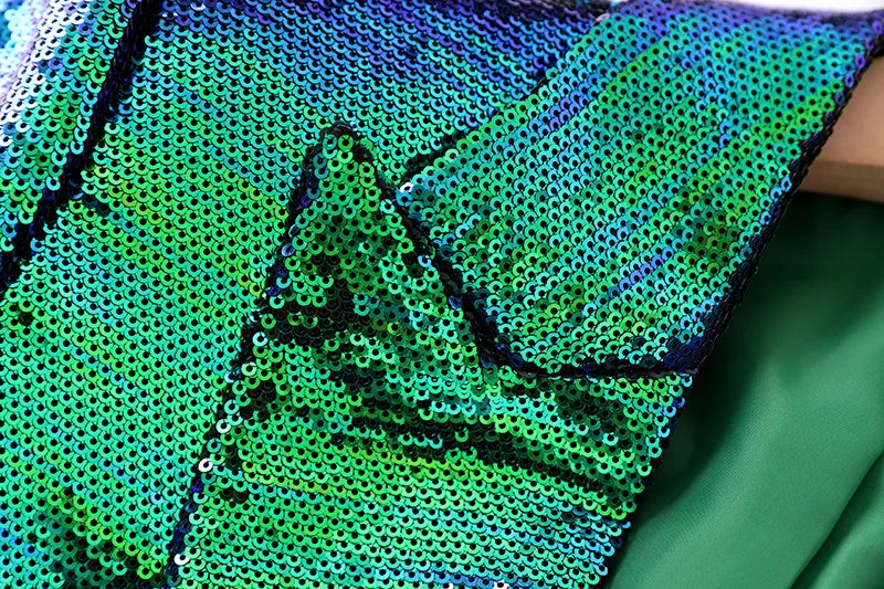 Conjunto de dos piezas de lentejuelas Larissa en verde 