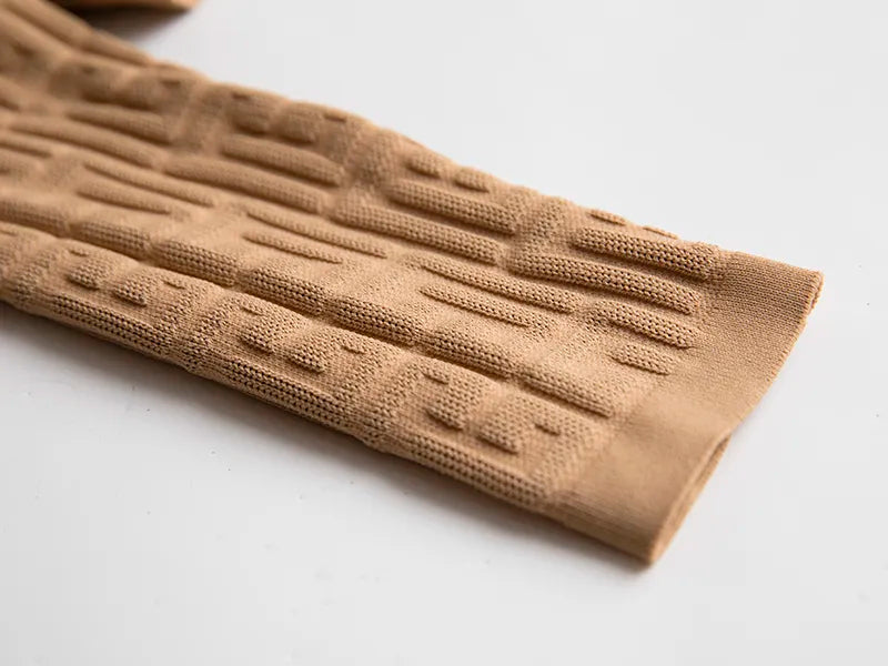 Set gonna retrò in due pezzi in beige