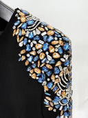 Diamond Beaded Long Sleeve Elegant Dress