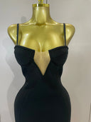Rosé Noir Ruffle Gown