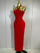 Scarlet Sculpt Beaded Gown