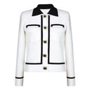 Elastic Knit Lapel Vest with Single Row Buttons