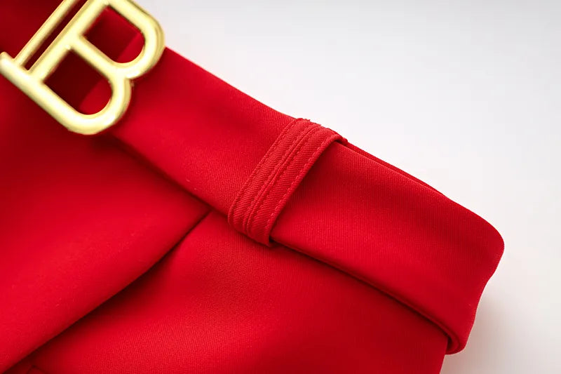 Set gonna due pezzi in rosso