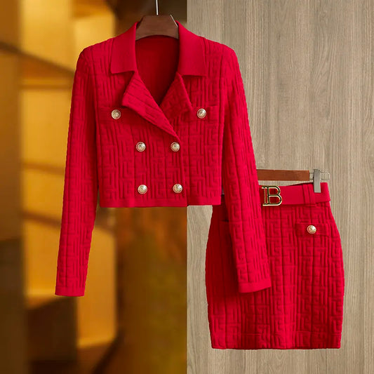 Conjunto Falda Retro Dos Piezas en Rojo