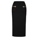 Elastic Knit 3D Floral Beaded Long Sleeve Cardigan & Slim Half Skirt Set