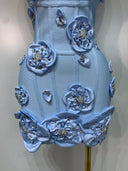Crystal-centred 3D flowers at the hem