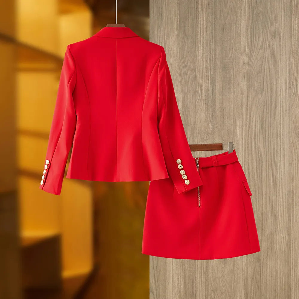 Set gonna due pezzi in rosso