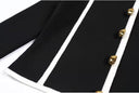 Colorblock Knit Turn-Down Collar Vest and Pants Set