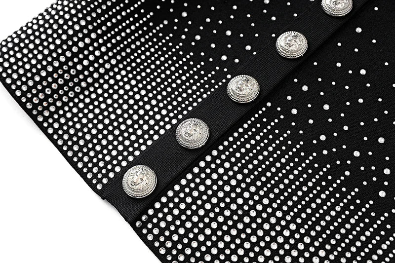 Jersey Rula de lana de manga larga con pedrería