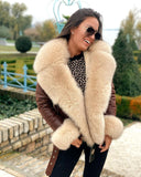 Joy Fox Fur Genuine Leather Jacket