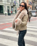 Jenny Fox Fur Genuine Leather Jacket