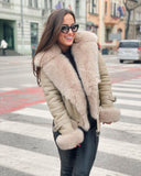 Jenny Fox Fur Genuine Leather Jacket