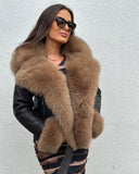 Ramona Fox Fur Genuine Leather Jacket