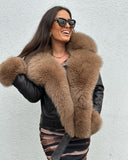 Ramona Fox Fur Genuine Leather Jacket