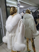 CHAQUETA DE ALCÁNTARA DE PELO DE ZORRO EN BLANCO