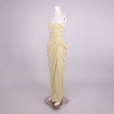 Butter Yellow Strapless Draped Maxi Dress