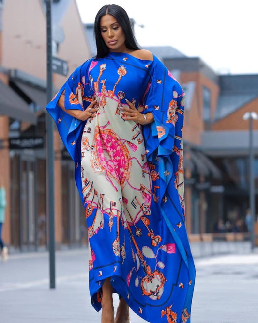 Vestido de Seda en Azul Real