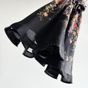 Midnight Floral Corset Maxi Dress with Bow
