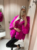 Pinky Promise Fox Fur Genuine Leather Jacket