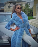 Fox Fur Cashmere/Knit Cardigan in blue