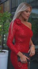 Abito midi con paillettes 